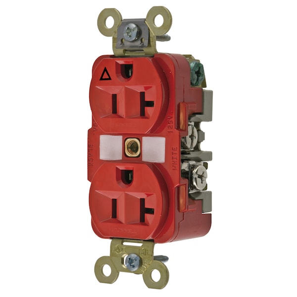Straight Blade Receptacle, 5-20R, 20 A, 125V AC, 2 Pole, 3 Wire, Flush Mount, Isolated Ground